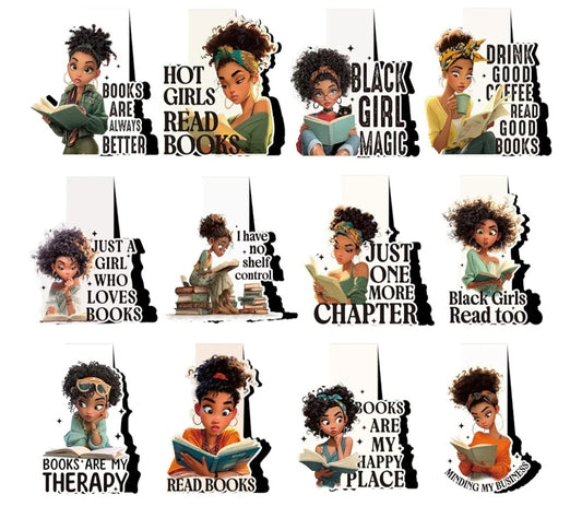 Black Girl Book Magnets